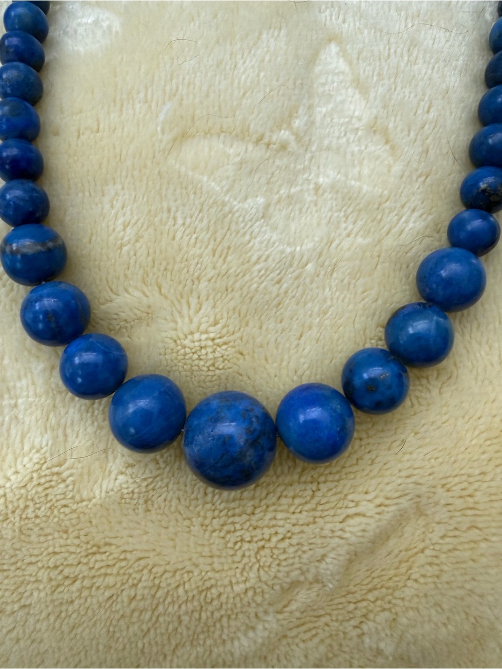 Jay King 925 Silver 18" BLUE LAPIS Graduated Bead Necklace Desert Rose Trading